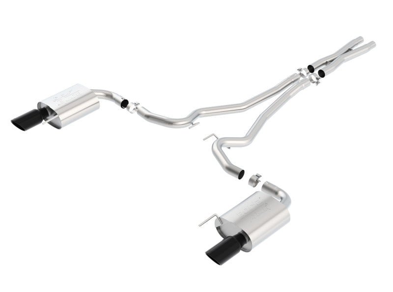 Borla Atak S Cat-Back 15-17 Ford Mustang GT 5.0L V8 MT/AT 2.5in pipe 4in tip (Black Chrome) - Eastern Shore Retros