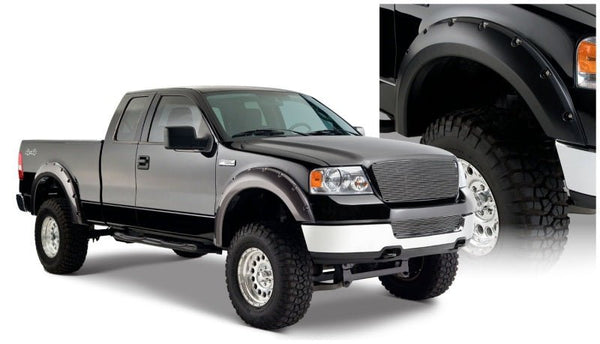 Bushwacker 04-08 Ford F-150 Styleside Pocket Style Flares 4pc 66.0/78.0/96.0in Bed - Black - Eastern Shore Retros