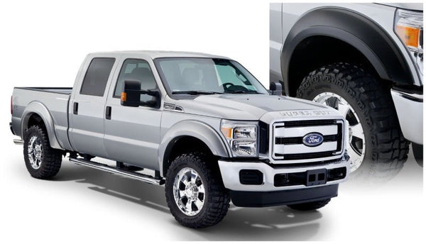 Bushwacker 11-16 Ford F-350 Super Duty Styleside Extend-A-Fender Style Flares 4pc - Black - Eastern Shore Retros