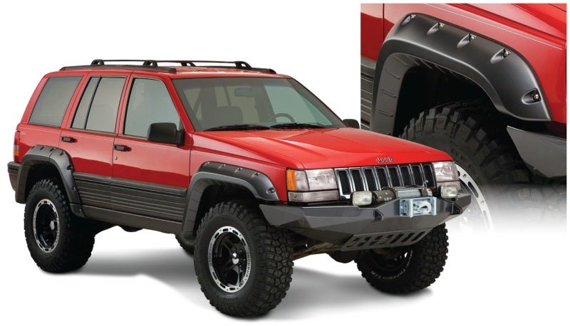 Bushwacker 93-98 Jeep Grand Cherokee Cutout Style Flares 4pc - Black - Eastern Shore Retros