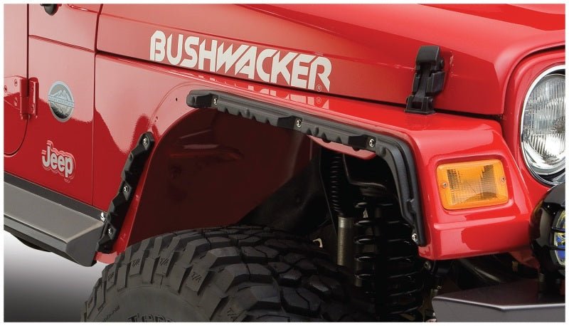 Bushwacker 97-06 Jeep Wrangler Flat Style Flares 4pc - Black - Eastern Shore Retros