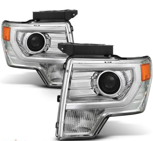 Chrome OEM HID Style Retrofit Headlights for Halogen Equipped Trucks only (2009-2014 F150) - Eastern Shore Retros