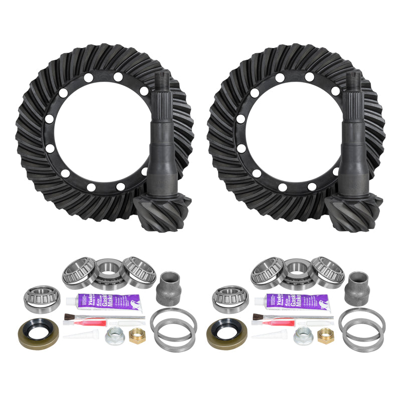 Yukon Gear Ring & Pinion Gear Kit Package Front & Rear with Install Kits - Toyota 9.5/9.5
