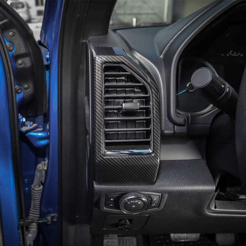 F-150 ABS Carbon Fiber Dash Air Conditioner Outlet Vent Trim for 2015-2020 Ford F150, 3pcs - Eastern Shore Retros