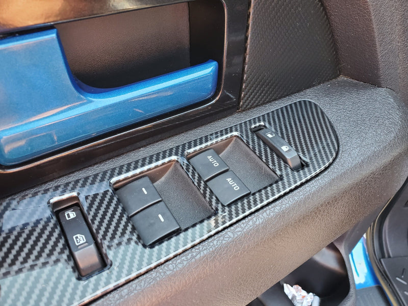 Ford F150/Raptor 2009-2014 Carbon Fiber Style Window Switch Trim Covers - Eastern Shore Retros