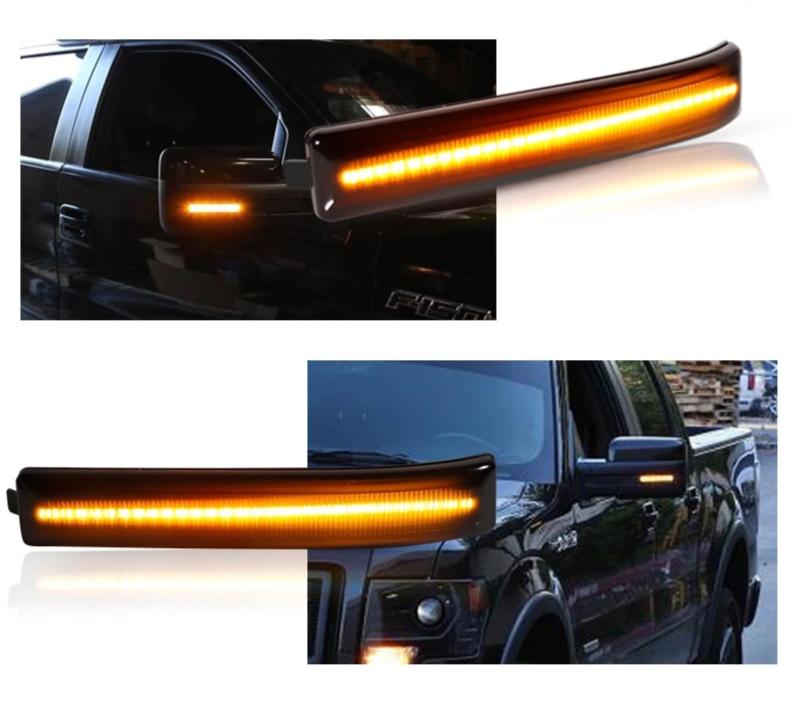 Solid Amber LED Side Mirror Marker Lights For 2009-14 Ford F150 & 2010-14 SVT Raptor - Eastern Shore Retros