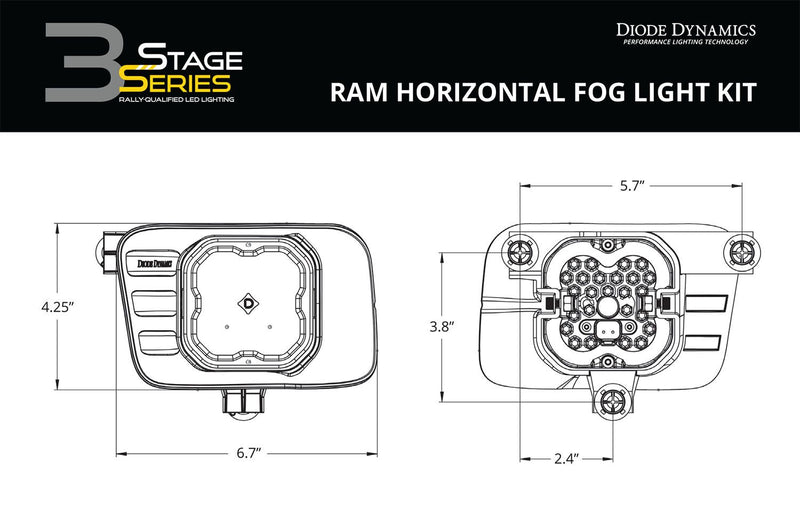 SS3 LED Fog Light Kit for 2010-2018 Ram 2500/3500 - Eastern Shore Retros