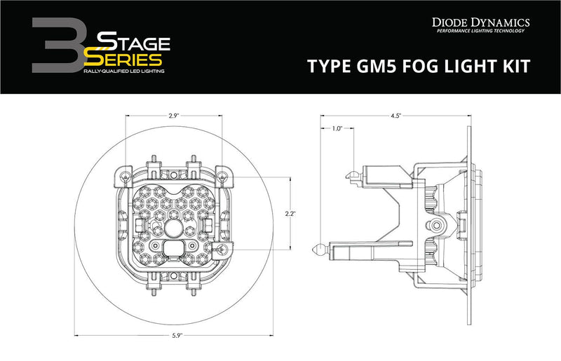 Stage Series 3" SAE/DOT Fog Kit for GMC Sierra 1500/2500 2007-2014 - Eastern Shore Retros
