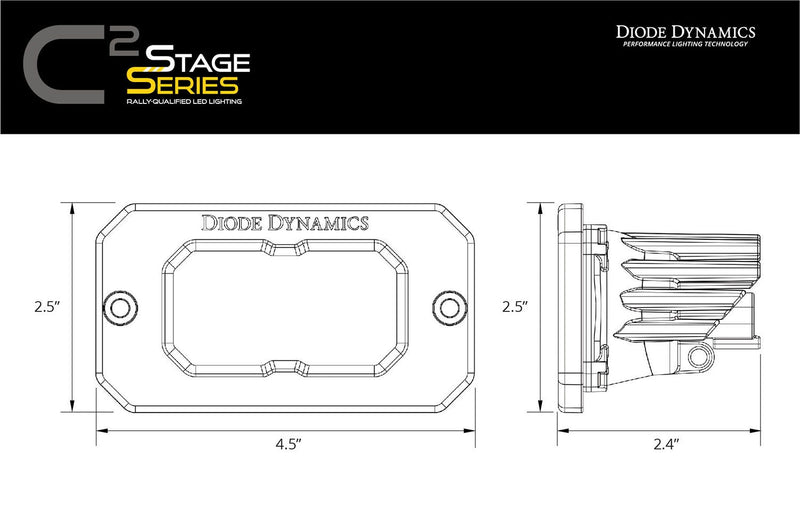Stage Series C2 SAE/DOT Flush Mount LED Pod (pair) - Eastern Shore Retros