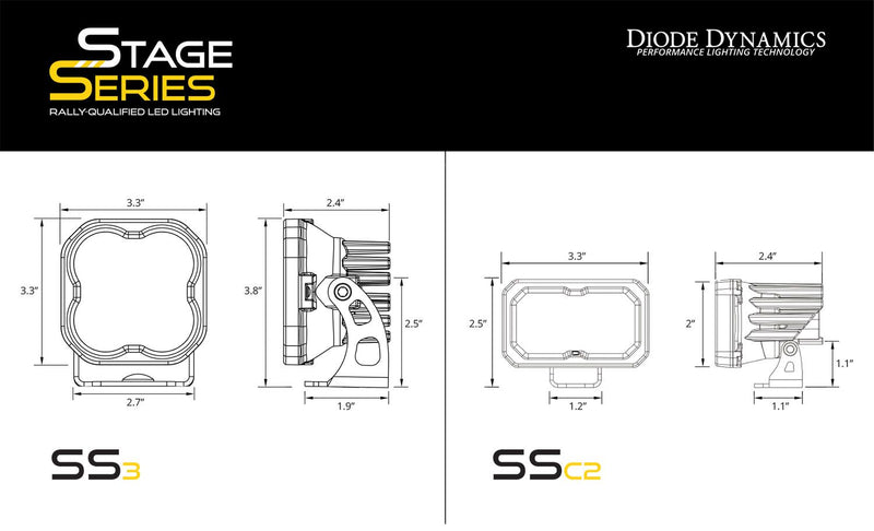 Stage Series SS3 LED Ditch Light Kit for 2015-2020 Subaru WRX/STi - Eastern Shore Retros